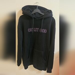 Black Hoodie with Pink Lettering